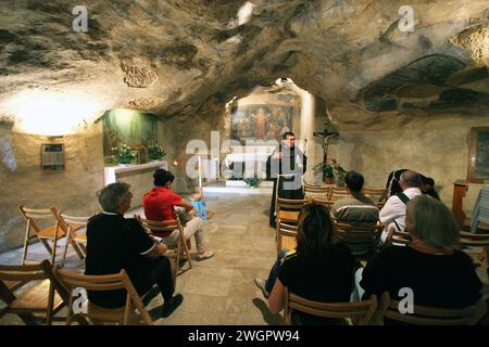 Katholische Grotte von Getsemani, auch bekannt als Höhle des Verrats, Ölberg, Jerusalem, Israel Stockfoto