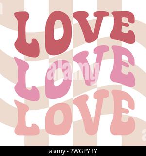 Vektor groovige Retro Love Lettering Stock Vektor