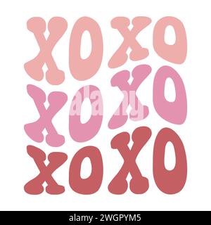 Vektor-Groovy-Xoxo-Schriftzug Stock Vektor