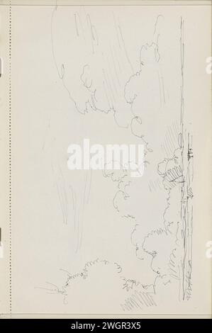 Segelboot auf dem Wasser, 1890 - 1946 Seite 7 Recto aus einem Skizzenbuch mit 75 Blättern. Papier. Tusche Pen Landschaften mit Wasser, Wasserlandschaften, Meereslandschaften (in der gemäßigten Zone). Segelschiff, Segelboot Stockfoto