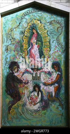 Ikone der Madonna und des Kindes, Geschenk aus Mexiko in der Basilika der Verkündigung, Nazareth, Israel Stockfoto