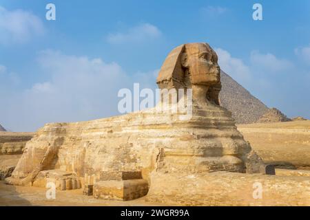 Seitenansicht der Großen Sphinx von Gizeh, Kairo, Ägypten Stockfoto