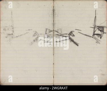 Studie, George Hendrik Breitner, 1893 - 1898 Seite 29 und Seite 30 aus einem Skizzenbuch mit 38 Blättern. Amsterdam Papier. Kreide Stockfoto