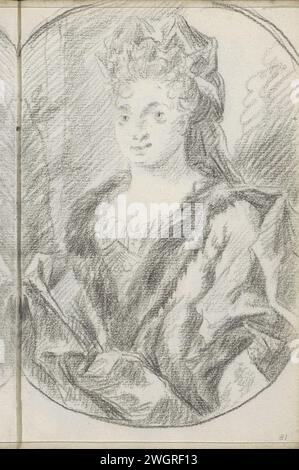 Porträt einer Frau, 1710 - 1772 Seite 31 Recto aus einem Skizzenbuch mit 105 Blättern. Papier. Anonyme historische Person porträtiert Stockfoto
