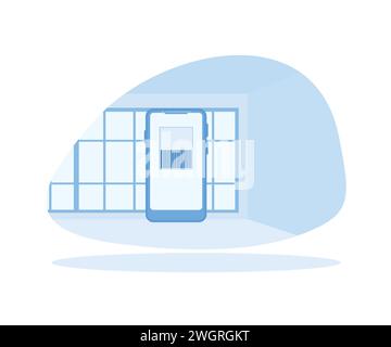 Personen scannen qr-Code zur Zahlung per Smartphone. Gruppe von Geschäftsleuten scannt Code mit Mobiltelefon. Moderne Illustration des flachen Vektors Stock Vektor