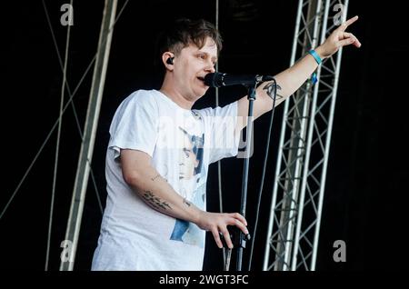 Conor Mason of Nothing But Thieves trat beim Ejekt Festival im Olympischen Komplex Athen/Griechenland im Juni 2022 auf Stockfoto