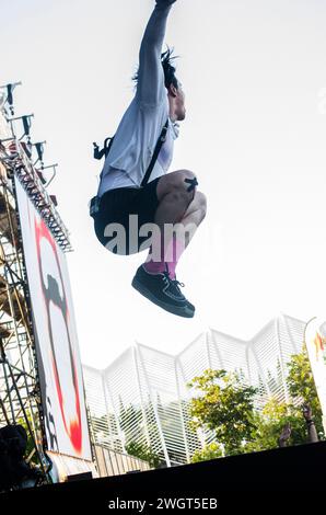 Yungblud (Dominic Richard Harrison) tritt beim Ejekt Festival im Athener Olympischen Komplex/Griechenland auf, Juni 2022 Stockfoto