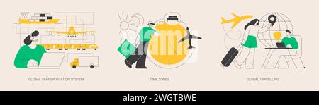 Internationale Business-Koordination abstrakte Konzept Vektor Illustrationen. Stock Vektor