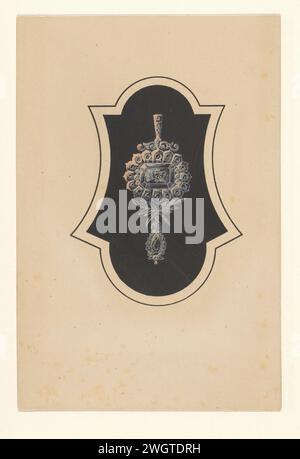 Entwurf für einen Anhänger, J. H. Hellweg, ca. 1800 - ca. 1899 Zeichenpapier. Tinte. Deckfarbe Stift / Pinsel während, Trinket, „Charm“ Stockfoto