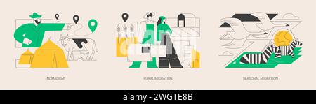 Ändern Wohnungs abstrakte Konzept Vektor-Illustrationen. Stock Vektor