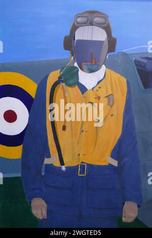 Eine Figur des Piloten der RAF aus dem 2. Weltkrieg im Tangmere Military Aviation Museum in West Sussex Stockfoto