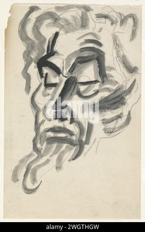 Porträt von Jan Toorop, Leo Gestel, 1920 - 1922 Zeichenpapier. Kreide. Bleistiftbürste historische Personen. Porträt, Selbstporträt des Zeichners Stockfoto