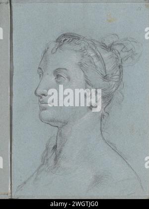 Kopf einer Frau mit beleuchtetem sie, ca. 1751 Seite 51 aus einem Skizzenbuch mit 158 Seiten. Papier. Kreidekopf (Mensch) - AA - weibliche menschliche Figur Stockfoto