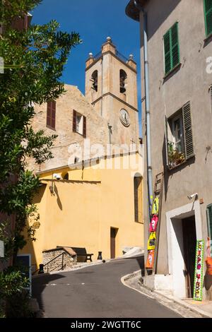 Die Kirche Saint Peters in Cagnes-sur-Mer, die Stadt an der französischen Riviera in der Nähe von Nizza, hat eine historische Popularität bei Künstlern und Malern. Frankreich. (135) Stockfoto