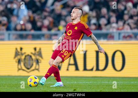 Rom, Italien. Februar 2024. Angelino von AS Roma während des Spiels Der Serie A zwischen AS Roma und Cagliari Calcio im Stadio Olimpico am 5. Februar 2024 in Rom. Quelle: Giuseppe Maffia/Alamy Live News Stockfoto