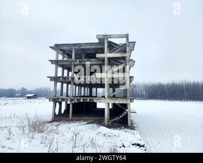 Srinagar, Indien. Februar 2024. 5. Februar 2024, Srinagar, Indien: Neuschnee hat die Außenbezirke von Kaschmir getroffen und mehrere Teile des Kaschmir-Tals in Alarmbereitschaft versetzt, da sie unter Schnee stehen.am 5. Februar 2024 in Srinagar, Indien. (Foto: T Umer Qadir/Eyepix Group/SIPA USA) Credit: SIPA USA/Alamy Live News Stockfoto