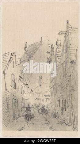 Cityscape, Adrianus Everssen, 1828 - 1897 Zeichenpapier. Bleistift Stockfoto