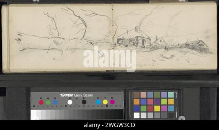 Boom, Louis Apol, 1880 Seite 12 Verso aus einem Skizzenbuch mit 38 Blättern, das während der Expedition nach Nova Zembla im Jahr 1880 gedacht war. Papier aus Norwegen. Kreidebäume Stockfoto