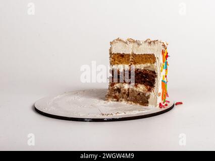 Schneide ein Stück bento-Kuchen, geburtssüßes Dessert Stockfoto