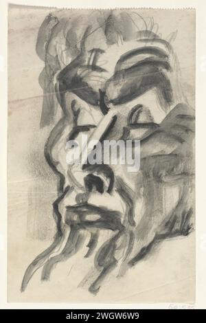 Porträt von Jan Toorop, Leo Gestel, 1920 - 1922 Zeichenpapier. Kreide. Bleistiftbürste historische Personen. Porträt, Selbstporträt des Zeichners Stockfoto