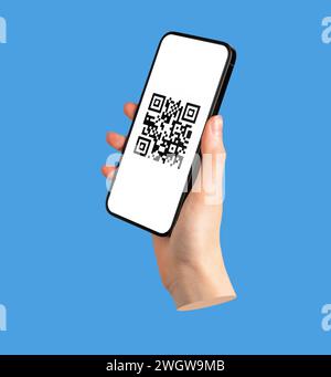 App für QR-Code-Lesegerät auf Mobiltelefon Stockfoto