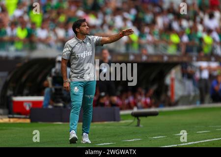 4. Februar 2024; Estadio do Mineirao, Belo Horizonte, Brasilien: Supercopa of Brazil Final Palmeiras gegen Sao Paulo; Coach Abel Ferreira von Palmeiras Stockfoto