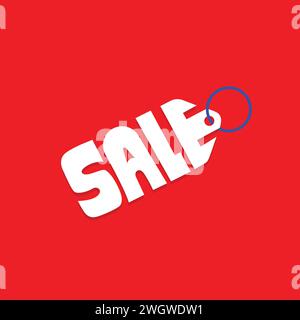Verkaufsanhänger, Abzeichen, Gutschein, Rabattschild, Emblem für Werbeangebote. Werbebanner, Poster, Flyer, Vorlagendesign. Stock Vektor