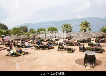 Der Strand auf der Insel Sedir, auch bekannt als Cleopatra Island in der Provinz Mugla, Türkei Stockfoto