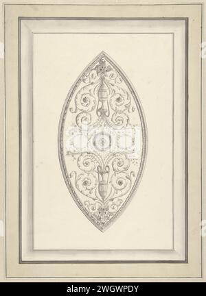 Entwurf für eine Wand- oder Deckendekoration, anonym, ca. 1775 - ca. 1824 Zeichnung Niederlande kader: Papier. Tintenstift/Pinsel Stockfoto