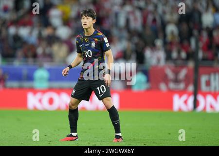 Doha, Katar. Februar 2024. DOHA, KATAR - 06. FEBRUAR: Lee Jae-sung aus Südkorea während des AFC Asian Cup Halbfinales zwischen Jordanien und Südkorea im Ahmad bin Ali Stadium am 6. Februar 2024 in Doha, Katar Credit: Sebo47/Alamy Live News Stockfoto