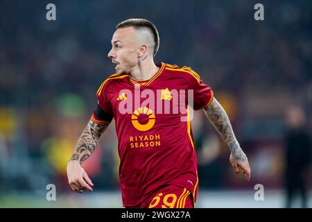 Rom, Italien. Februar 2024. Angelino von AS Roma während des Spiels Der Serie A zwischen AS Roma und Cagliari Calcio im Stadio Olimpico am 5. Februar 2024 in Rom. Quelle: Giuseppe Maffia/Alamy Live News Stockfoto