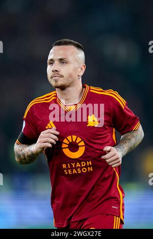 Rom, Italien. Februar 2024. Angelino von AS Roma während des Spiels Der Serie A zwischen AS Roma und Cagliari Calcio im Stadio Olimpico am 5. Februar 2024 in Rom. Quelle: Giuseppe Maffia/Alamy Live News Stockfoto