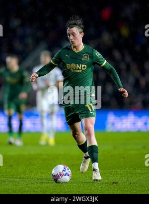 Callum Wright von Plymouth Argyle während des Rückspielspielspiels der vierten Runde des Emirates FA Cup im Home Park, Plymouth. Bilddatum: Dienstag, 6. Februar 2024. Stockfoto