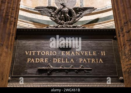 Grab von Victor Emanuel II., Pantheon von Agrippa, 126 v. Chr. Roma, Latium, Italien Stockfoto