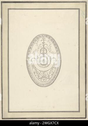 Design für eine Wand- oder Deckendekoration, Anonym, 1775 - 1824 Zeichnung Niederlande Papier. Tintenstift/Pinsel Stockfoto