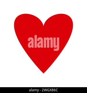 Rotes flaches Herzsymbol. Valentinstag, Symbol der Liebe. Dekoratives Designelement Stock Vektor