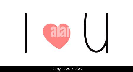 Ich liebe dich handgezeichnete Vektor-Illustration, Schreibsatz, einfache Doodle-Stil Vektor-Illustration isoliert für St. Valentine Feiertagsdekor, Grußkarte, Postkarten, Poster, Banner, Hochzeitskonzept Stock Vektor
