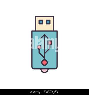 USB-bezogenes Vektorsymbol. Isoliert auf weißem Hintergrund. Vektorillustration Stock Vektor