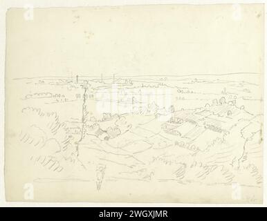 Panorama, Adolf le Comte, 1860 - 1921 Zeichenpapier. Kreide Stockfoto