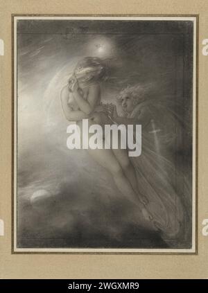 The Spirits of Malvina and Oscar, Anne-Louis Girodet Trioson, 1816 eine Episode aus The Ossian: The Spirits of Malvina and Oscar. Papier. Kreide (Szenen aus) spezifische Werke der Literatur (mit AUTOR, Titel) Stockfoto