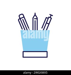 Vektorsymbol für Bleistiftstativ. Isoliert auf weißem Hintergrund. Vektorillustration Stock Vektor