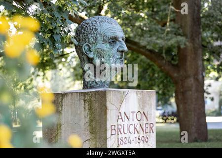 Anton Bruckner Monument, Linz OÖ, Österreich Stockfoto