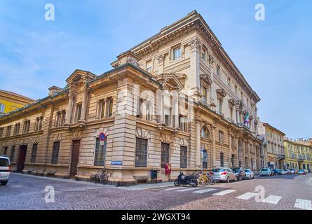 Das wunderschöne Gebäude des Palazzo della Provincia am Corso Giuseppe Garibaldi in Piacenza, Italien Stockfoto