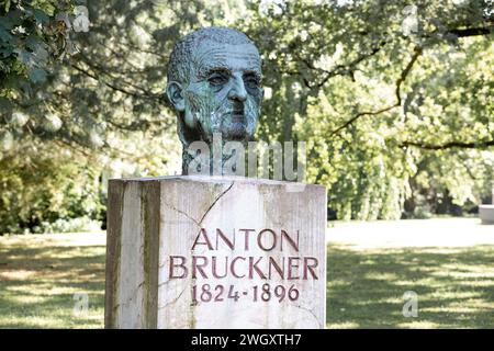 Anton Bruckner Monument, Linz OÖ, Österreich Stockfoto