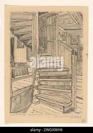 Rolltreppe im Westfries Museum in Hoorn, Wijnand Otto Jan Nieuwenkamp, in oder vor 1897 Zeichnung Hoorn (Nordholland) Papier. Tinte. Bleistift Treppenhaus Westfries Museum (Hoorn) Stockfoto