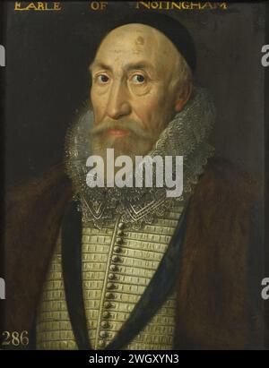 Der British School im 16. Jahrhundert zugeschrieben – Charles Howard, zweiter Baron Howard of Effingham und erster Earl of Nottingham (1536–1624) Stockfoto