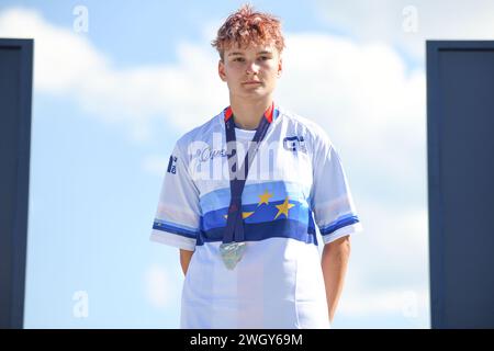 Iveta Miculycova (Tschechische Republik). BMX Freestyle Women Giold Medal. Europameisterschaften München 2022 Stockfoto