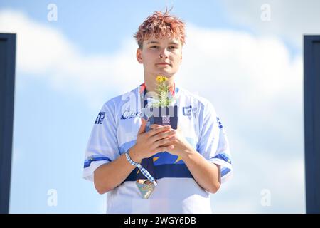 Iveta Miculycova (Tschechische Republik). BMX Freestyle Women Giold Medal. Europameisterschaften München 2022 Stockfoto