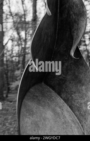 The Trustees DeCordova Sculpture Park and Museum - Lincoln, MA. Ein Stück von John Raimondis Bronzeskulptur, das einer Verschmelzung von Marlin und j ähnelt Stockfoto