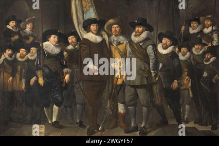 Offiziere und andere Bürgermeister des Bezirks III. Amsterdam unter dem Kommando von Captain Allaert Cloeck und Leutnant Lucas Jacobsz Rotgans, Thomas de Keyser, 1632 Maloffiziere und andere Schützen von Wijk III. In Amsterdam unter der Leitung von Captain Allaert Cloeck und Leutnant Lucas Jacobsz Rotgans. Die anderen Schützen sind: Claes Coeck Nannkingsz (mit Banner), Jan Vogelensang, Gerrit Pietersz Schagen, Michiel Colijn, Hans Walschaert, Jan Kuysten, Adolf Fortenbeeck, Aris Hendrick Hallewat, Hendrick Colijn, Hademan van Laer, Dirck Pietersz Pers, Frederick Schulenborch Thomas Jacobsz Hingh A Stockfoto